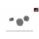 1/72 Fairey "Gannet" Early Type Wheels w/Weighted Tyres (straight pattern)