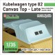 1/35 Kubelwagen Type 82 Canvas Top Late for Tamiya kits