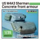 1/35 WWII US M4A3 Sherman Concrete Front Armour for Zvezda kit #3676