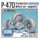1/24 Republic P-47D Thunderbolt Sagged Wheels Set 1 for Kinetic kit K3207