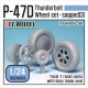 1/24 Republic P-47D Thunderbolt Sagged Wheels Set 3 for Kinetic kit K3207