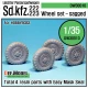 1/35 WWII German Sd.Kfz.222/223 Sagged Wheels Set for Hobby Boss kit #82442 (4 wheels)