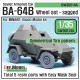 1/35 WWII Soviet BA-64B Armoured Car Sagged Wheels Set for Miniart kit #35097 (5 wheels)