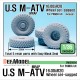 1/35 US M-ATV MRAP 16.00xR20 Sagged Wheels Set for Panda Hobby kit PH35001 (5 wheels)