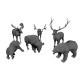 1/72 Miniature Animals - Large-Sized Forest Mammals