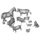 1/35 Animal Livestock: Ardennais Horse, Border Collie Dog, Cow, Calf, Pork, Sheep, Goat