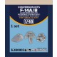 1/48 F-14A/B Pilot Glare Shield, Pilot RIO Instrument Panels for Tamiya kit