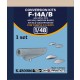 1/48 F-14A/B AN/AXX-1 TCS/AN/ALQ-126 for Tamiya kits
