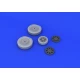 1/32 Bell P-39 Wheels Late for Kitty Hawk kit (2 Main Wheels+1 Front Wheel)