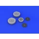 1/48 Bell P-39 Airacobra Late Wheels Set for Eduard kit (2 Main Wheels+1 Front Wheel)