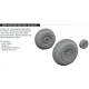 1/72 P-51D Mustang Wheels Block Tread 2 for Eduard kits