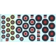 1/72 WWII British Supermarine Spitfire Late Version Round Decals for Eduard kit