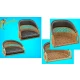 1/72 British Wicker Perforated Back - 1x Short w/Small Leather Pad & 1x Tall w/Big Pad