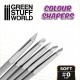Colour Shapers Brushes SIZE 0 - WHITE SOFT (5 brushes with 3mm different tips)