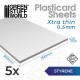 Styrene Plastic Sheets (thickness 0.5mm, 200x300mm, 5pcs)
