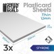 Styrene Plastic Sheets (thickness 1.5mm, 200x300mm, 3pcs)