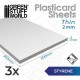 Styrene Plastic Sheets (thickness 2mm, 200x300mm, 3pcs)