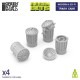 1/48 Modern / Sci-fi - Trash Cans for Dioramas, Scale Models, Board Games (4pcs)