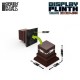 Lacquered Hazelnut Brown MDF Square Top Display Plinth (3x3cm, height: 4cm)