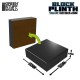 Black MDF Wood Square Display Block Plinth (16x16cm, Height: 4cm)