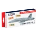 Acrylic Paint Set for Airbrush - USAF, USN & USMC (Modern Greys) Camouflage late 1970s-present (17mlx8)