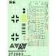 1/72 Messerschmitt Bf 109F/G Stencils for AZ Model kit (Wet Transfers)