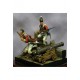 54mm Scale British Troops, Badajoz 1812 (3 metal figures & cannon w/resin scenary)