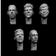 1/35 5x Heads in Caucasian Features with Varied Haircuts and Expressions