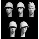 1/35 5 Heads of Black US Soldiers with 4x M1 Helmets, 1x Overseas Cap