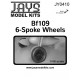 1/72 Messerschmitt Bf109G 6-Spoke Wheels (white metal, 4pcs)