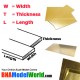 Brass Sheet - T: 0.25mm, W: 101.6mm, L: 254mm (30 gauge)