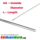 Round Aluminum Rod - OD: 2.38mm, L: 305mm