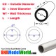 Round Aluminum Tube -OD: 7.94mm, WT: 1.24mm, L: 305mm