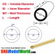 Round Brass Tube - OD: 7.14mm, L: 304.8mm, WT: 0.3556mm 
