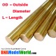 Round Brass Rod - OD: 0.81mm, L: 304.8mm (5pcs)