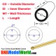 Thin Wall Round Brass Tube - OD: 2.5mm, L: 300mm, WT: 0.225mm (3pcs)