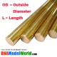 Round Brass Rod - OD: 1.5mm, L: 300mm (5pcs)