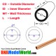 Round Copper Tube - OD: 3mm, L: 300mm, WT: 0.36mm (3pcs)