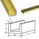 Brass C Channel - W: 4.80mm, H: 3.18mm, T: 0.44mm, L: 300mm