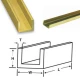 Brass C Channel - W: 4.80mm, H: 3.18mm, T: 0.44mm, L: 300mm
