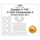 1/144 Douglas C-124/124C Globemaster II Side Windows & Wheels Masks for Roden #306/311
