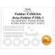 1/72 Fokker F.VIIb/3m/Avia-Fokker F.VIIb.1 Masking w/Wheels Masks for Valom kits