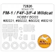 1/72 FM-1/F4F-4/F4F-3 Wildcat Masks for Hobby Boss (canopies and wheels)