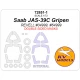 1/72 SAAB JAS-39C Gripen Masks for Revell [Double-sided] (canopies and wheels)