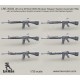 1/35 US Army M16A4 MWS (Modular Weapon System) Automatic Rifle - Resin Parts