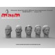 1/16 Character Head Set with 5 Different Face Emotions (5 Heads) 