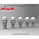 1/35 Bare Head Set with 5 Different Emotions (5pcs, resin)