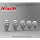 1/35 Chracter Head Set with 5 Different Emotions (5pcs, resin)