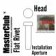 Flat Rivet #Head Dia.: 1.0mm, Installation Aperture Dia.: 0.8mm (100pcs)