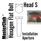 Hexagon Flat Bolt #Head S Dia.: 1.0mm, Installation Aperture Dia.: 0.8mm (100pcs)